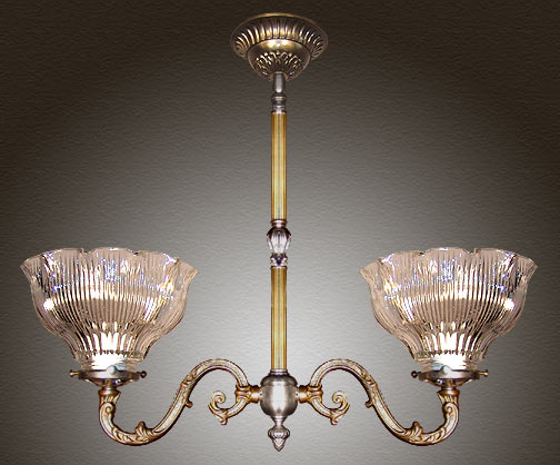 Model NSH6 Victorian Short Ceiling Light with Reeded Tubing