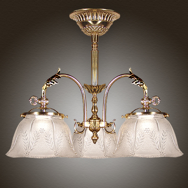Model NSH3 'The Rockwell' (alternate version) Victorian Short Chandelier